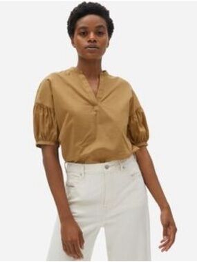 Everlane Mustard Yellow Button-Front Top